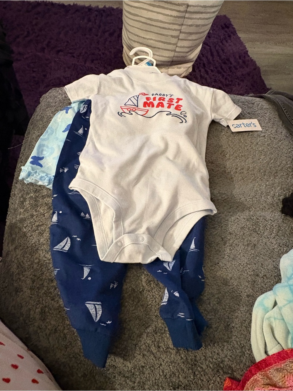 Carter's White "Daddy's First Mate" One-Piece Bodysuit 2 piece item